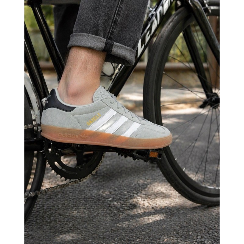 Adidas Gazelle Silver White Suede Sneakers