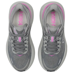 Hoka Bondi 9 Grey Pink Running Sneakers